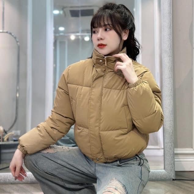 Áo Phao Nữ Dáng Ngắn Chất Nhung Lì Cổ Cao Có Dây Rút Áo Khoác Phao Nữ Crotop Áo Phao Mùa Đông 3 Màu Áo Phao Béo Không Mũ | BigBuy360 - bigbuy360.vn