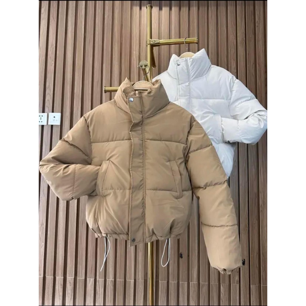 Áo Phao Nữ Dáng Ngắn Chất Nhung Lì Cổ Cao Có Dây Rút Áo Khoác Phao Nữ Crotop Áo Phao Mùa Đông 3 Màu Áo Phao Béo Không Mũ | BigBuy360 - bigbuy360.vn