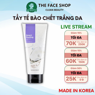 Tẩy tế bào chết mặt The Face Shop ngọc trai Hàn Quốc Smart Peeling White Jewel 120ml trắng da da chết Hà Beauty
