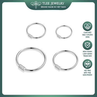 Khuyên tai bạc tròn nữ TLEE lò xo cá tính TLEE JEWELRY B0170