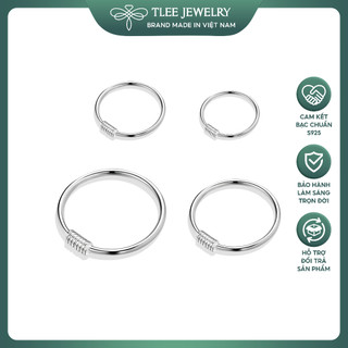 Khuyên tai bạc tròn nữ TLEE lò xo cá tính TLEE JEWELRY B0170