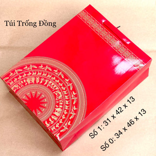 Set 10c Túi Giấy Trống Đồng Đẹp - túi tết