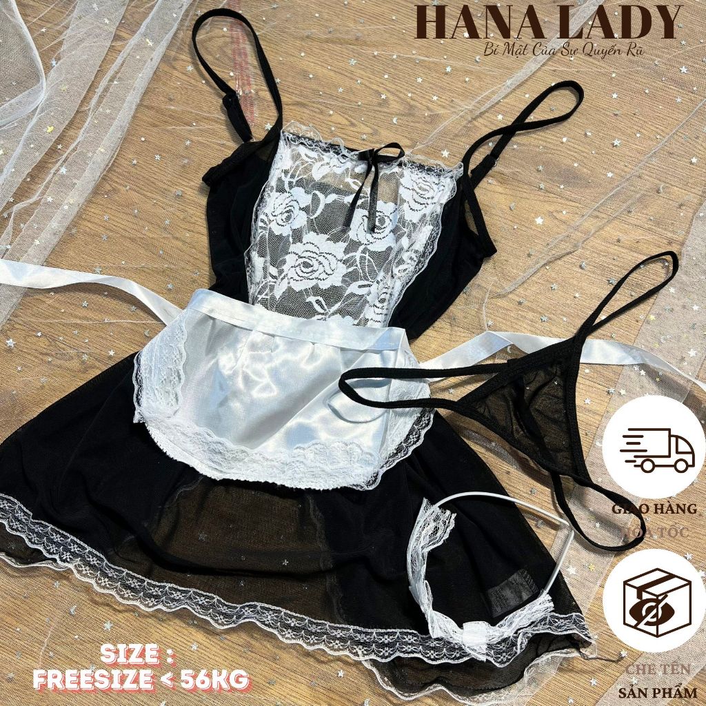 Đồ ngủ cosplay sexy hầu gái anime quyến rũ gợi cảm siêu mỏng xuyên thấu CP158