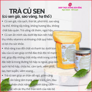 Trà Củ Sen (200gr) Củ sen già sao vàng hạ thổ.