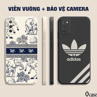 Ốp lưng Samsung A02s / A03s in hình gấu cạnh viền vuông có bảo vệ camera