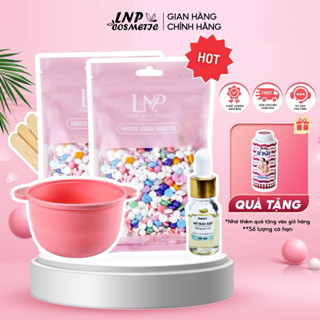 Combo hạt sáp wax lông vụn kèm chén tặng mỡ trăn hoặc phấn giúp tẩy lông , làm sạch lông tay chân , râu , nách , bikini