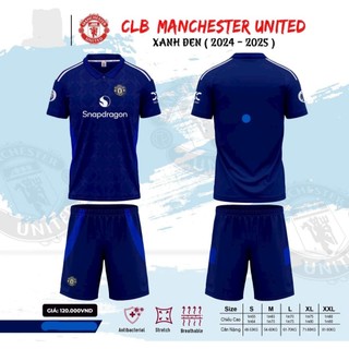 Bộ quần áo đá banh clb mu man chester màu xanh đen