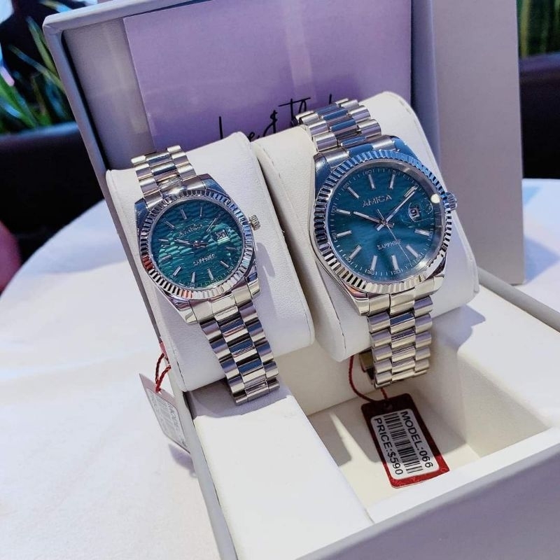 Cặp đôi 𝐀𝐦𝐢𝐜𝐚 A066 new green. Mã đồng hồ đeo lên tay cả nam và nữ đều quá đẹp. Tiểu Rolex nhà AMICA