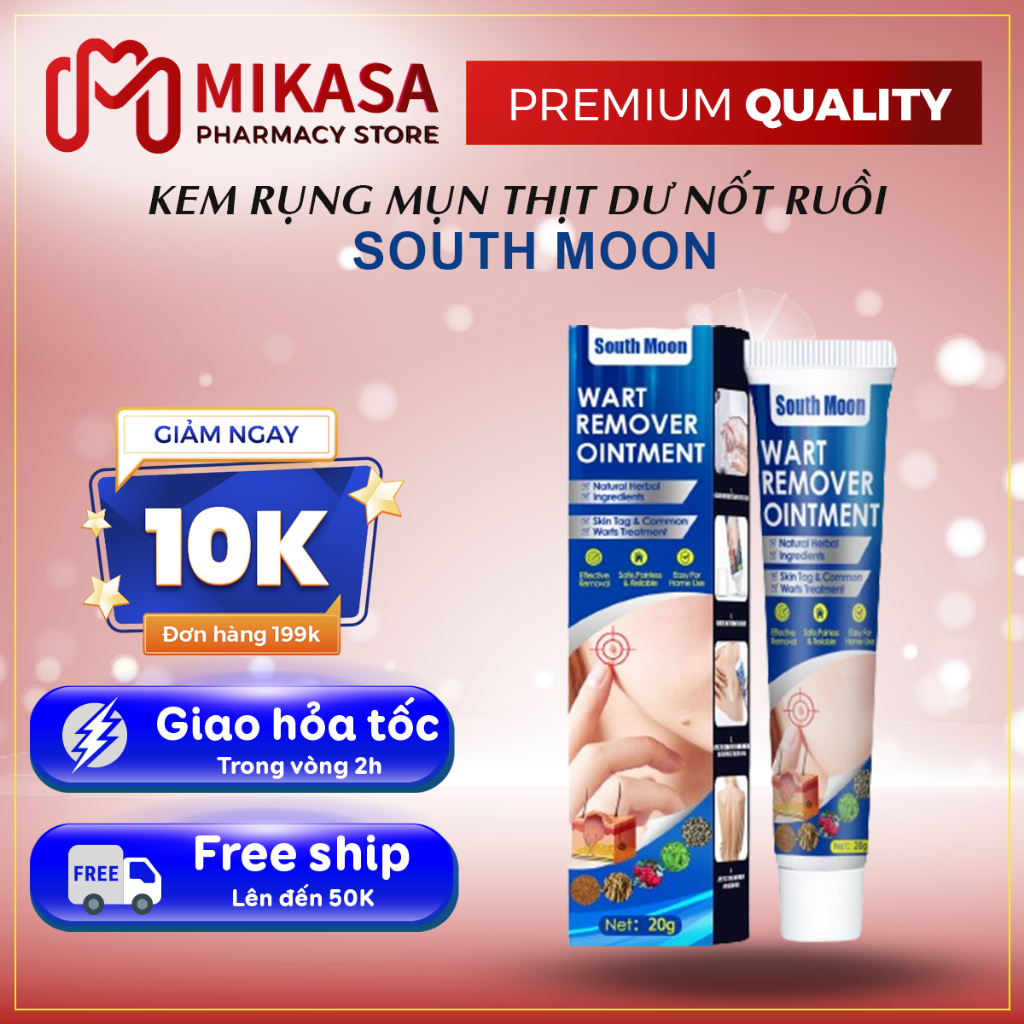 Kem Rụng Mụn Thịt Dư South Moon - Kem Thảo Dược Giảm Các Tình Trạng Mụn Thịt Dư, Nốt Ve Chó, U Mềm Treo, Nốt Ruồi