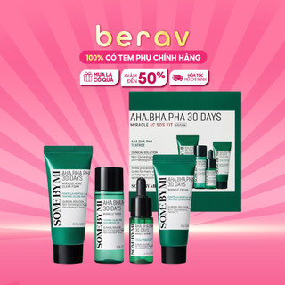 [VER2024] Bộ Kit Some By Mi AHA - BHA - PHA 30 Days Miracle AC SOS Kit Dưỡng Da Ngừa Mụn 90ml