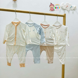 Nous - Bộ Sơ Sinh dài tay cúc giữa siêu mềm mịn, thun giãn W621 Baby Born shop