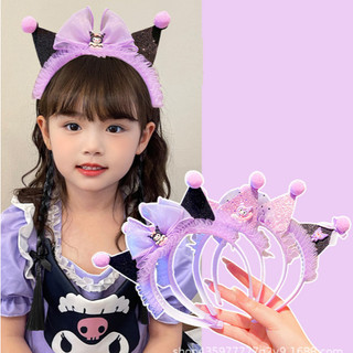 Cài tóc kim sa, bờm tóc hình KUROMI, bờm tóc tai mèo cho bé, băng đô Saniro cho bé gái