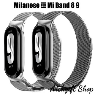    For Miband 8 9 & 10   Dây đeo Milanese khóa nam châm dành cho Xiaomi Smartband Miband 8 9 & Mi Band 10 