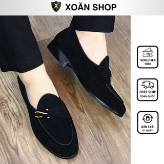 Giày Lười Nam Da Lộn Cao Cấp Cực Đẹp Phong Cách hàn Quốc Mã G076 NÂU  Xoăn Shop
