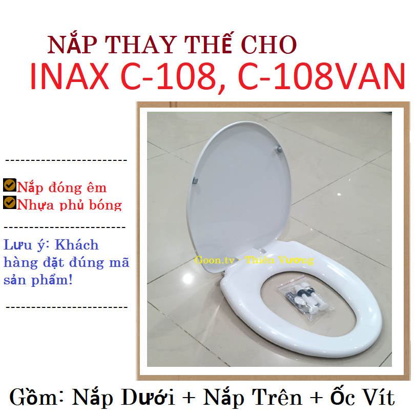 Nắp Bồn Cầu Inax 108, Nắp Bồn Cầu Inax c-108VA, C-108VAN