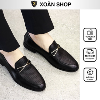 Giày Lười Nam Công Sở Quảng Châu Da Mềm Cao Cấp Siêu Đẹp Size 38 Đến 43 Màu Đen - QC01