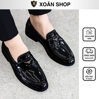 Giày Lười Nam D&G Công Sở Cao Cấp Phiên Bản Nhập Khẩu Da Cực Mềm Đế Đúc Cao 3,5cm Mã QC15