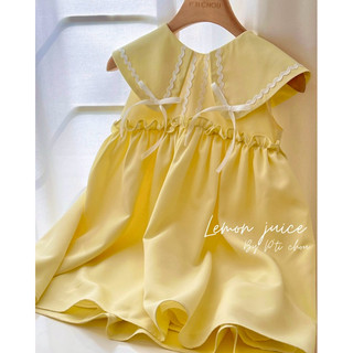 Lemon dress | Váy bé gái thiết kế P'ti chou vải thô mềm dịu mát 10kg ~ 23kg