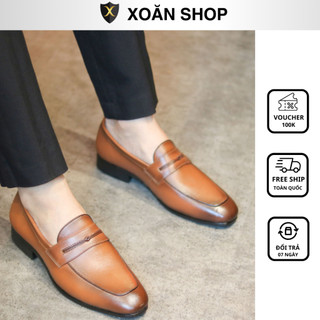 Giày Lười Nam Công Sở XOĂN SHOP Size 38 Đến 43 Màu Đen/Vàng - G040