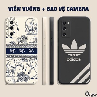 Ốp lưng Samsung S20 FE in hình gấu cạnh viền vuông có bảo vệ camera