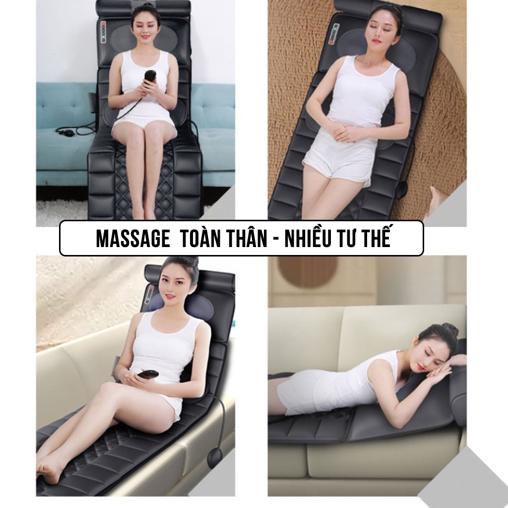 Đệm Massage toàn thân Hồng ngoại, Xoa bóp đảo chiều, Chườm nóng Thảo Dược,Thảm, Nệm, Gối Matxa Toàn Thân Cổ, Vai, G
