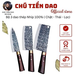 [ BÁN CHẠY NHẤT] Bộ 3 dao thép Nhíp 100% ( Chặt - Thái - Lọc)