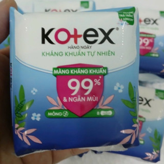 Băng vệ sinh Kotex (HÀNG NGÀY) - gói 08 miếng băng kotex hàng ngày kháng khuẩn