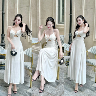 [Maxi] Đầm maxi đi biển đũi khoét 2s 3 màu - maxi ngọc lan