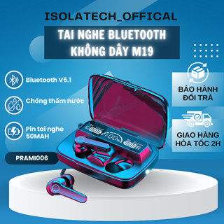 Tai Nghe Bluetooth M19 PRAMI Không Dây, Có Đèn Led, Âm Thanh Đỉnh Cao - Pin Khủng - Chống Nước Tốt - PRAMI006