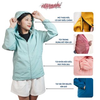 [HÀNG LOẠI 1]  Áo Khoác Gió Nữ 2 Lớp 3C Plus Unim Store Cản Gió Không Thấm Nước Chống Nắng Mũ Khóa Tháo Rời - G03