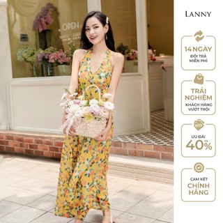 Đầm maxi Lanny dáng dài chiết eo buộc nơ xẻ ngực gợi cảm siêu xinh đi du lịch đi chơi VH412