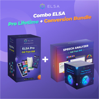 Combo ELSA Pro Trọn đời và Conversation Bundle không giới hạn (bao gồm ELSA AI & Speech Analyzer) - Trọn đời