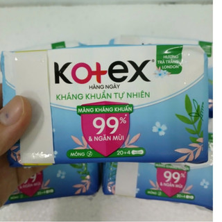 Băng Kotex (HÀNG NGÀY) gói 20 miếng băng kotex hàng ngày kháng khuẩn