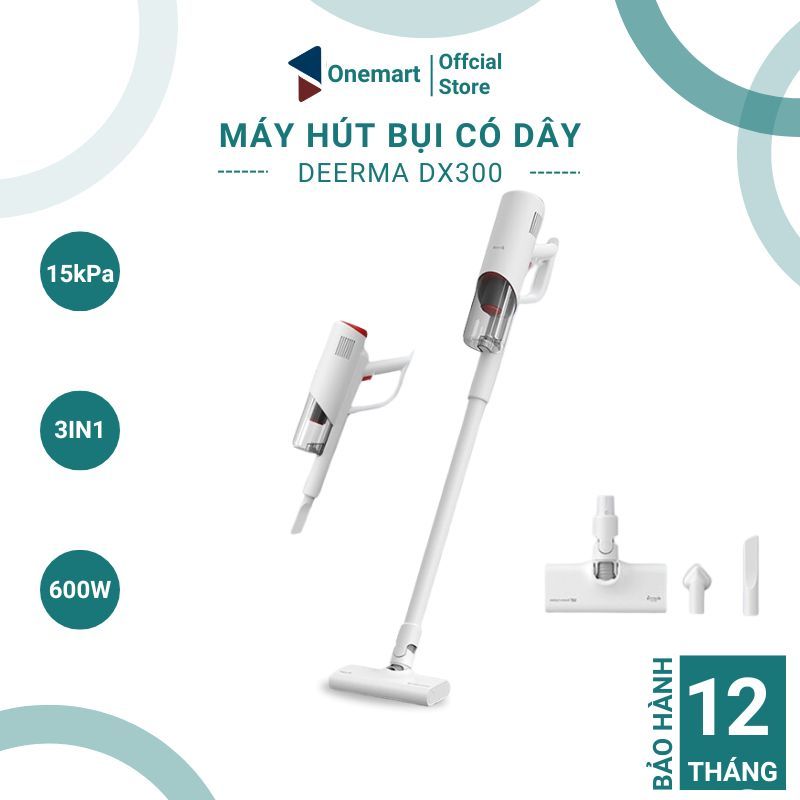 Máy hút bụi cầm tay 3in1 đa năng Deerma DX300 công suất 600W,  lực hút lốc xoáy 15000pa - BH 12 tháng