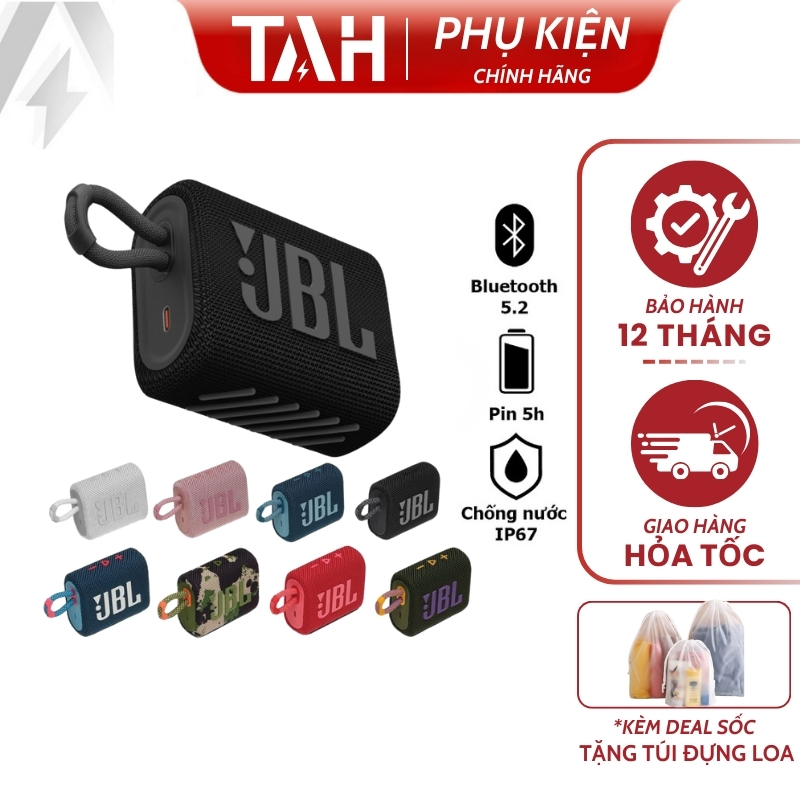 Loa Bluetooth JBL GO 3 New 2024 Nhỏ Gọn Công Suất 3W Chơi Nhạc 5H Chống Nước IP67 Bảo Hành Lỗi 1 Đổi 1 PK_DKYN | BigBuy360 - bigbuy360.vn
