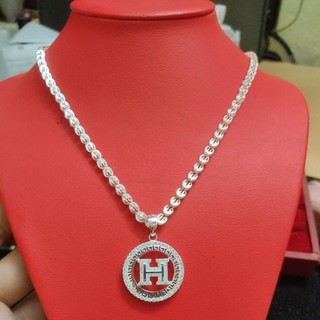 dây chuyền mặt chữ H bạc