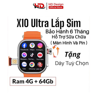 Đồng Hồ Thông Minh X10 Ultra 5G,Ram 4gb/64gb, Lắp Sim Nghe Gọi, Lên Mạng Lướt Web, FB,ZL,TT YT, GG Map...