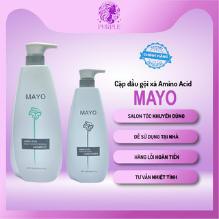 Cặp dầu gội xả MAYO chứa Axit Amin phục hồi tóc giúp tóc mềm mại sáng bóng Purple