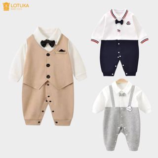 Bodysuit Công Tử Cotton LOTUKA Cho Bé, Body Giả Vest Dài Tay Cho Bé Trai Bé Gái, Áo Thu Đông, Quần Áo Trẻ Em Size 3-12kg