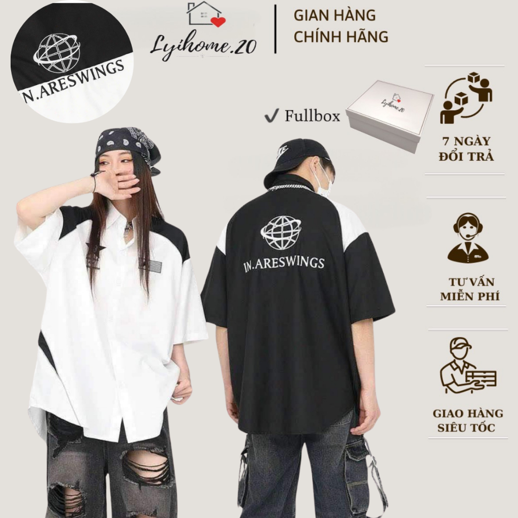 Áo sơ mi lụa mango dày dặn, thời trang trẻ unisex nam nữ lyihome, áo sơ mi phong cách cá tính