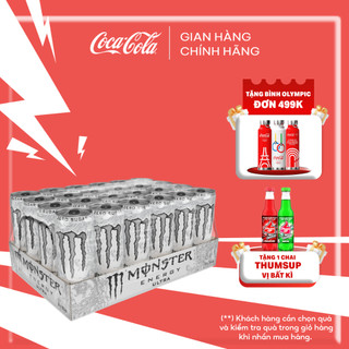 Lốc 24 lon nước giải khát tăng lực monster energy ultra zero 355ml/lon sale 25.8 coca-cola freeship