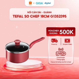 Nồi cán dài - quánh tefal so chef 18cm - chống dính - chính hãng