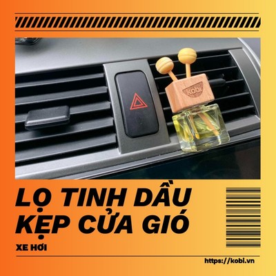 Lọ tinh dầu kẹp cửa gió xe hơi Kobi 8ml giúp làm thơm xe, giảm mùi bí khó chịu