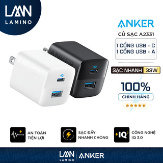Sạc anker 323 công suất 33w 2 cổng - 1 usb & 1 usb-c - a2331