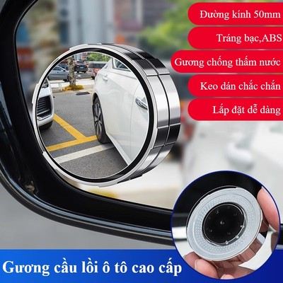 Gương cầu lồi ô tô MYT Bộ 2 gương cầu lồi ô tô góc 360 độ hít chân kính ô tô xoá điểm mù không để lại vết keo tiện lợi