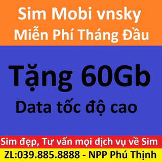Sim vnSky Miễn phí tháng đầu 120Gb data và miễn phí cuộc gọi