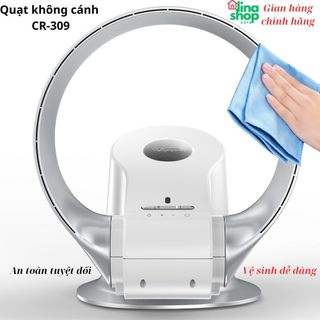 Quạt không cánh màu trắng KJapan CR-305 mát dịu,an toàn để bàn hoặc treo tường an toàn