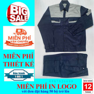 Bộ quần áo bảo hộ lao động màu tím than phối ghi đậm PN-31,quần áo bảo hộ lao động vải Kaki, BHLĐ PHúc Nam