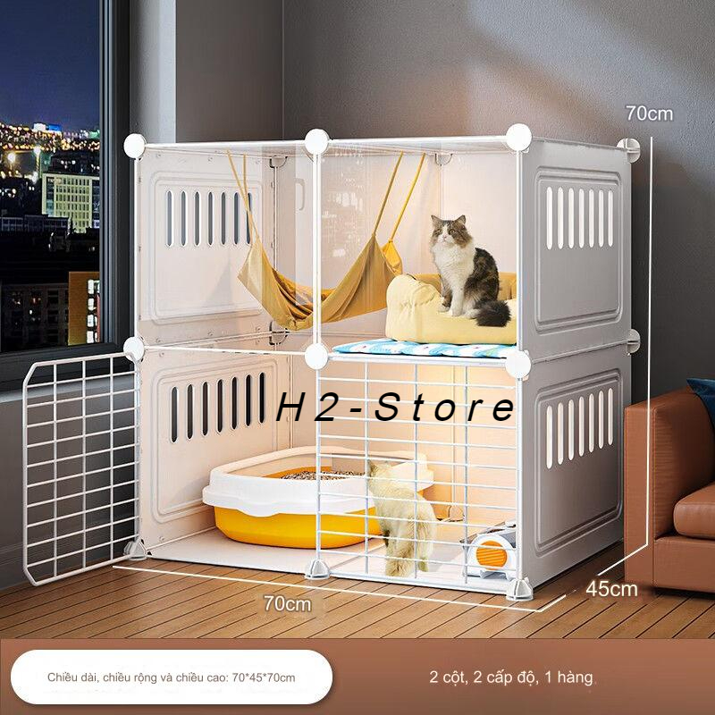 Bộ chuồng thú cưng size to (2-4 con) kết hợp bánh xe di chuyển dễ dàng (tùy chọn mẫu) _ Mã CM08-1 - 