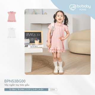 Bu baby - váy ngắn tay bèo gấu cho bé bpn53bg00 - quần áo bu baby chính hãng